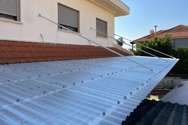 פרגולת קירוי מאלומיניום סנטף כולל קונסטרוקציה, מותקנת